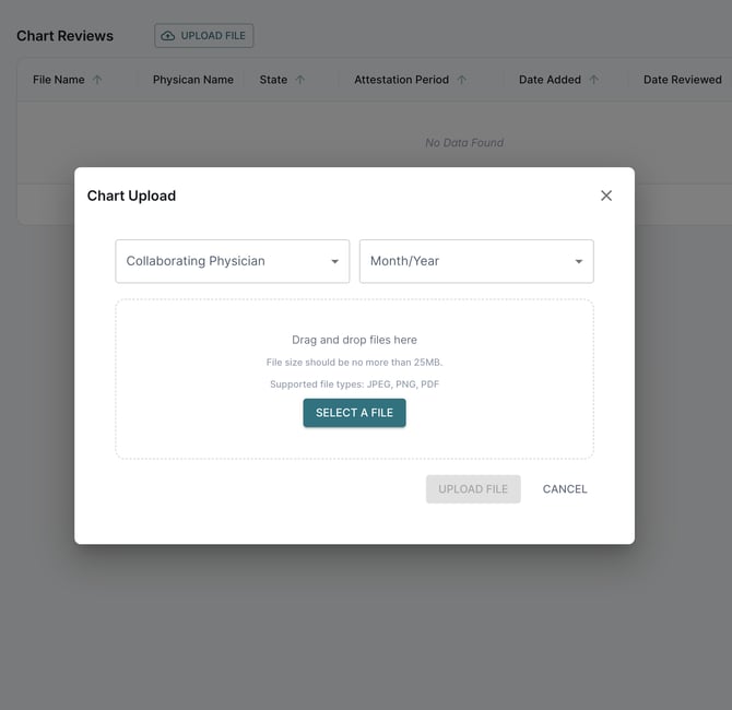 chart reviews upload file